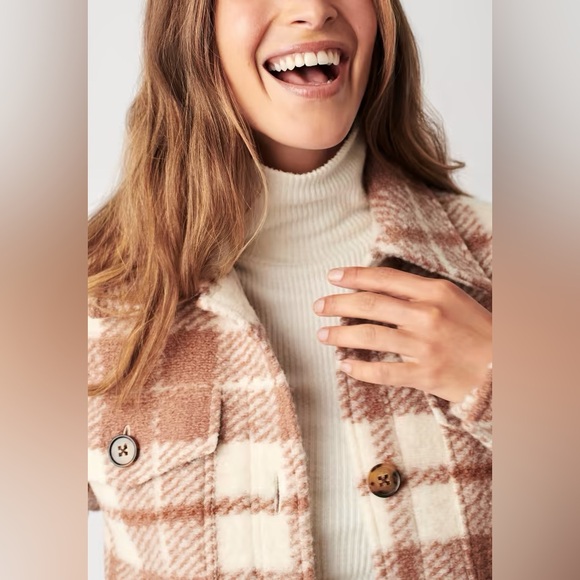 Faherty Collins Rose Plaid Fieldstorm Blanket Shirt Jacket Size XS X-small - Picture 3 of 9